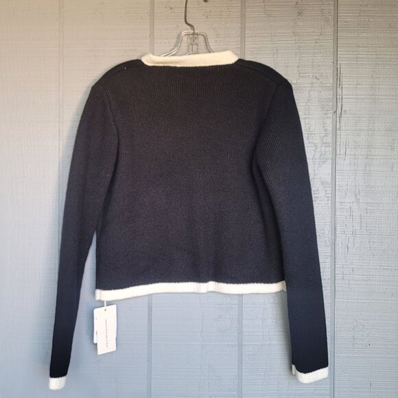 Commense Contrast Trim Jersey Cardigan Sweater. Size S - Picture 3 of 6